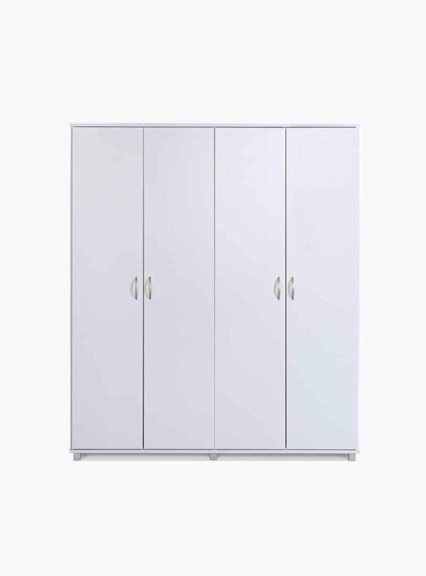 ארון בגדים 4 דלתות בצבע לבן