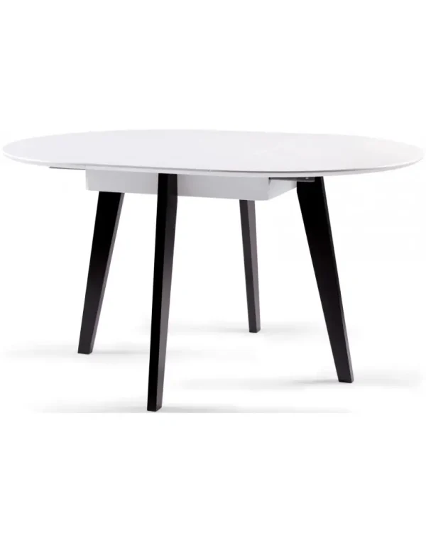 שולחן עגול מודרני ומלוטש לפינת האוכל או למטבח בדירות קטנות או בינוניות