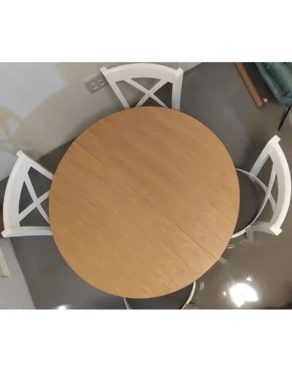 שולחן עגול למטבח בצבע אלון עדין