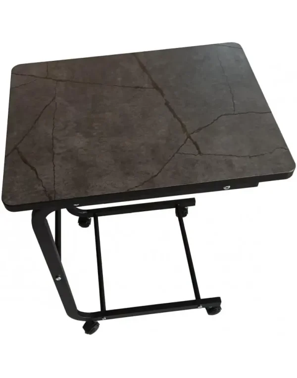 שולחן אכילה נישא בצבע שחור. מתאים לסלון, למיטה או למשרד