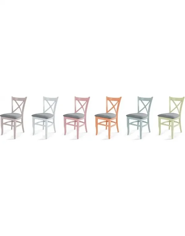 כיסאות אוכל מעץ מלא בצבעים שונים