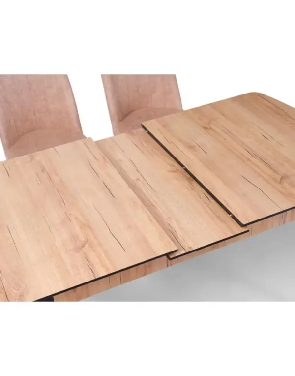 שולחן בצבע אלון עם מנגנון הרחבה אוטומטי