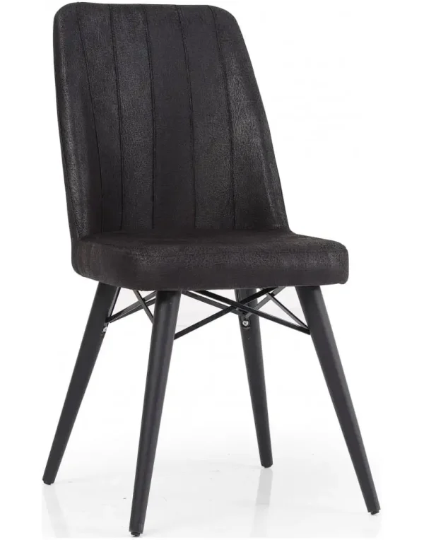 כיסא מהודר מבד קטיפה רך ונעים בצבע שחור