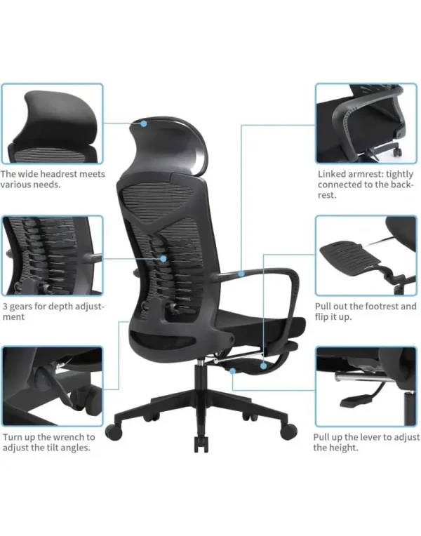 כיסא מחשב ארגונומי לבריאות הגב והצוואר